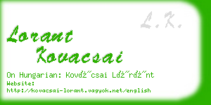 lorant kovacsai business card